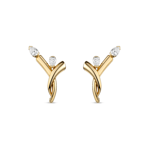 Intersect Earrings-in yellow gold